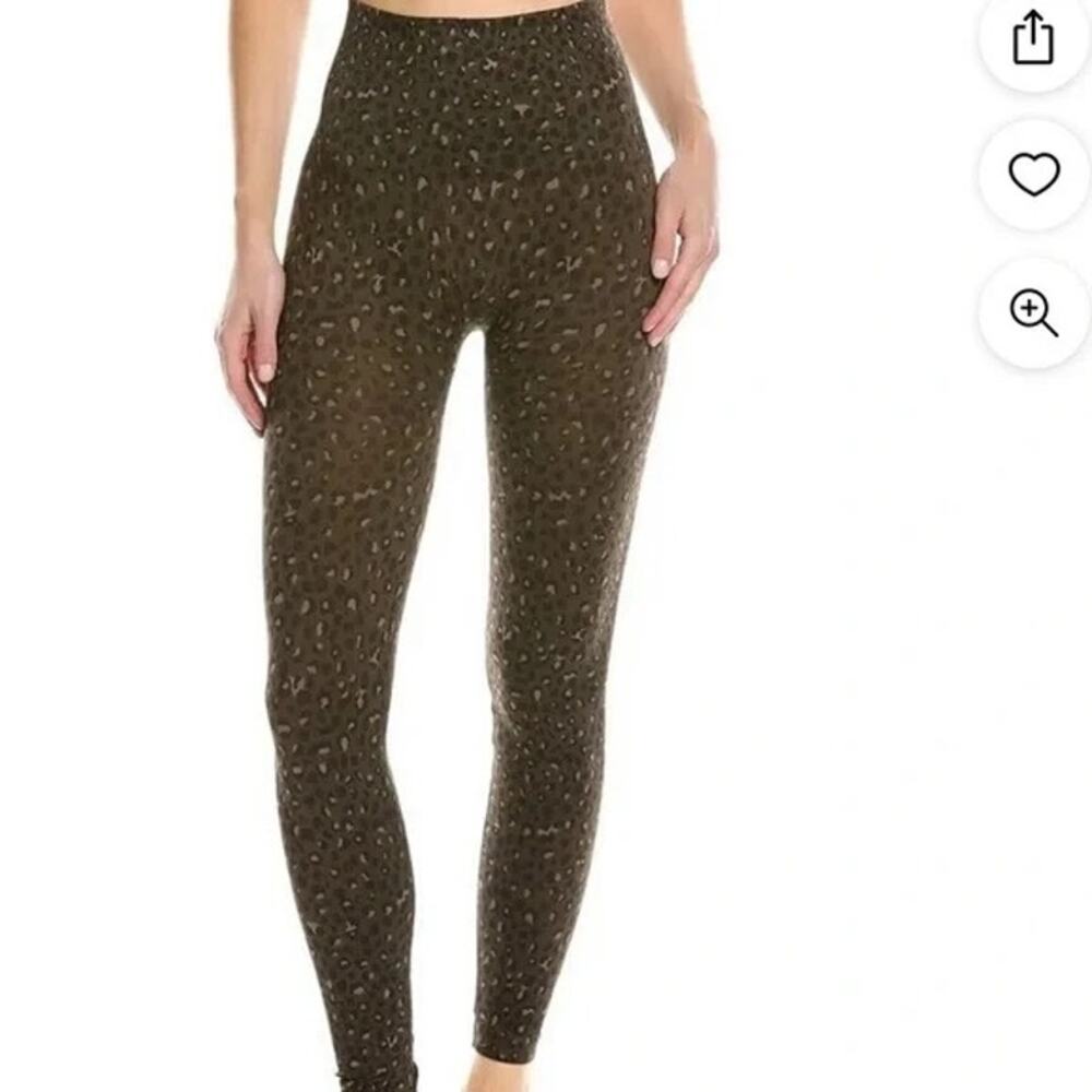 Spanx Olive Green Leopard Print Look At Me Now Seemless Leggings Large